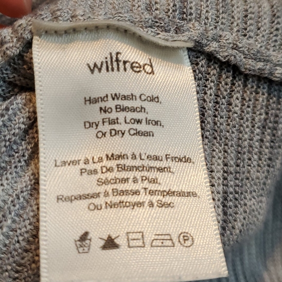 Wilfred Grey Ribbed 3/4 Sleeve Sweater Sz. S - Picture 4 of 4